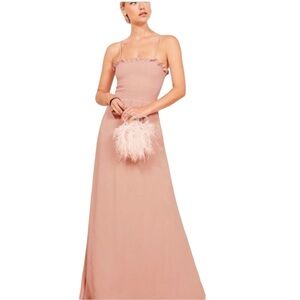 Reformation Ceylon Smocked Top Maxi Dress in Blush Pink Size XS
